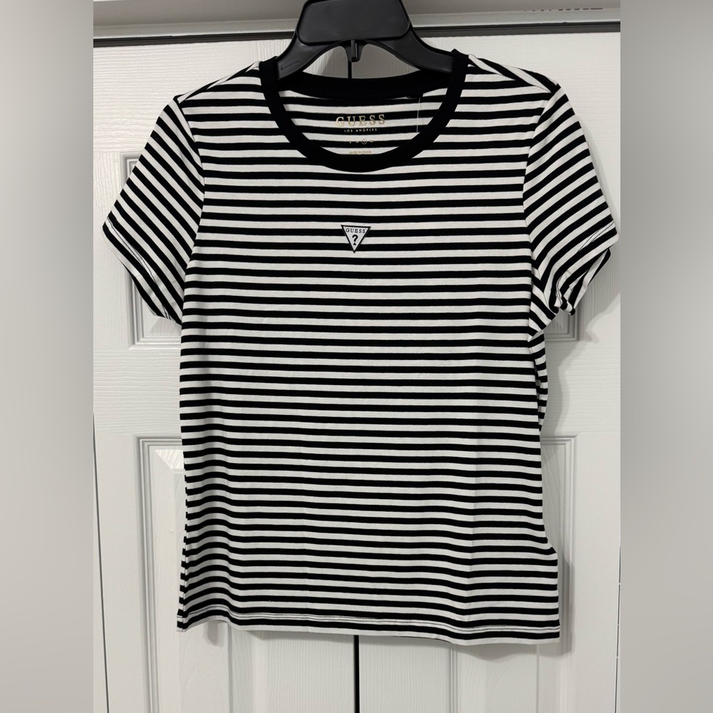 Guess Monochrome Striped Short Sleeve Tee